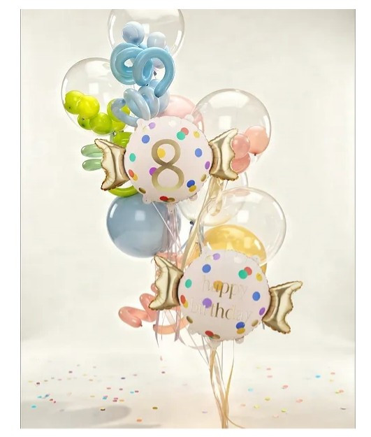 Balon foliowy Cukierek "Happy Birthday" 61x37cm FB386 PartyDeco